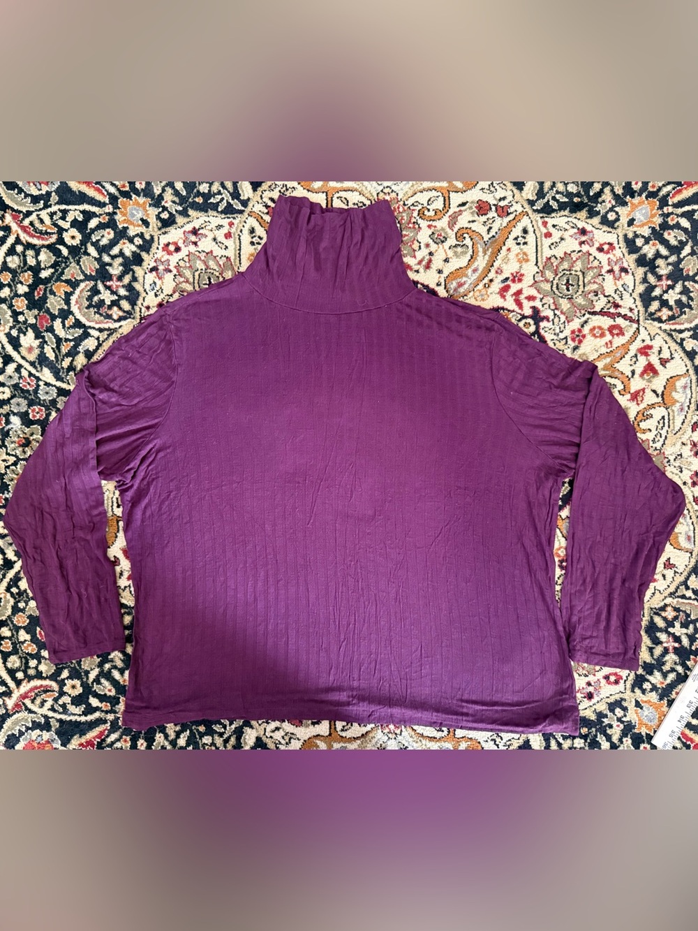 26-28 Cato Plum Ribbed Turtleneck Long Sleeve Top